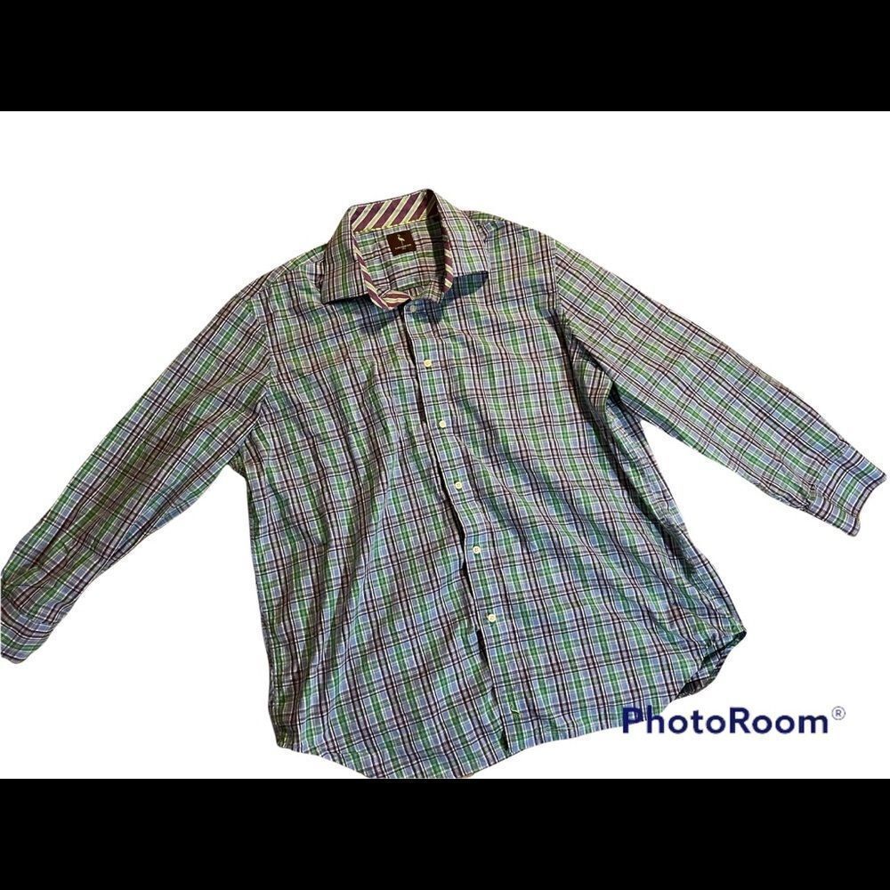 Tailorbyrd Plaid Mens Button Down Shirt 1XL